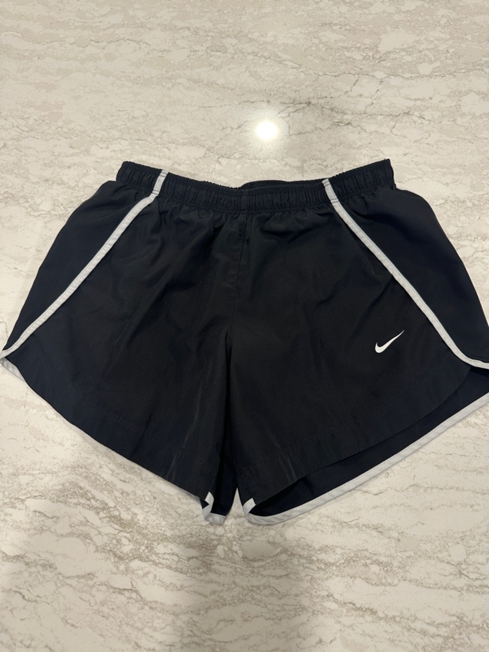 Nike Black Girls' Running Shorts with White Trim